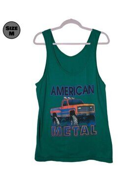 VINTAGE American Metal: Monster Truck USED Tank Top (Single Stitch, M, Green)